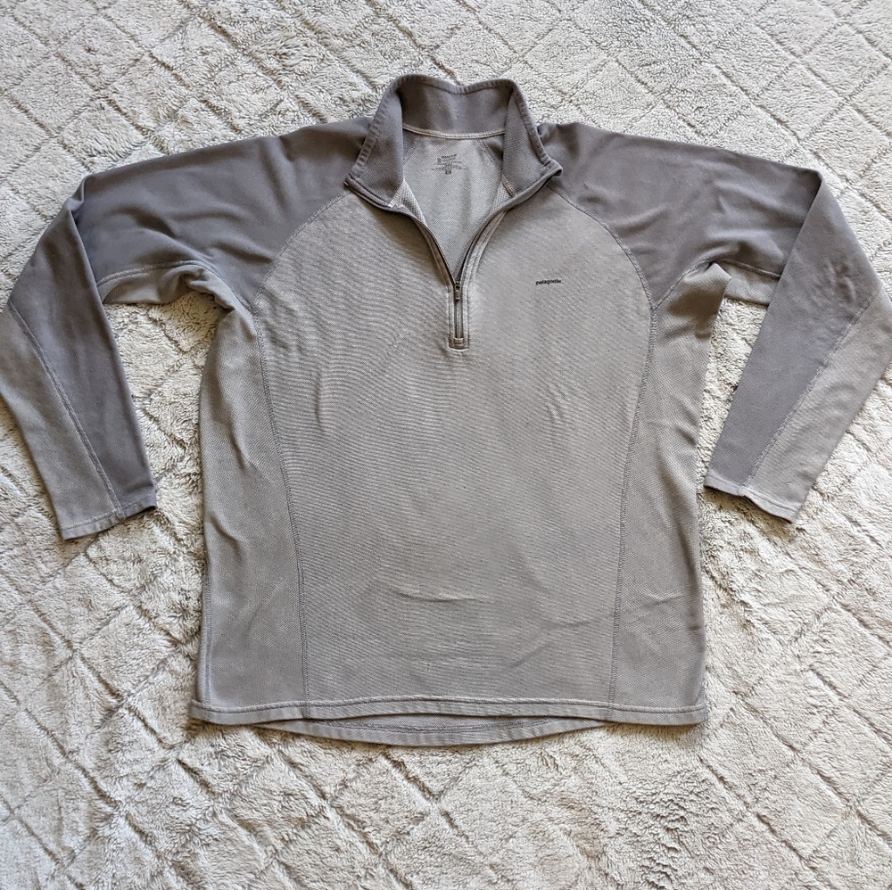 Vintage Patagonia Men's Light Gray 1/4 Zip Pullover